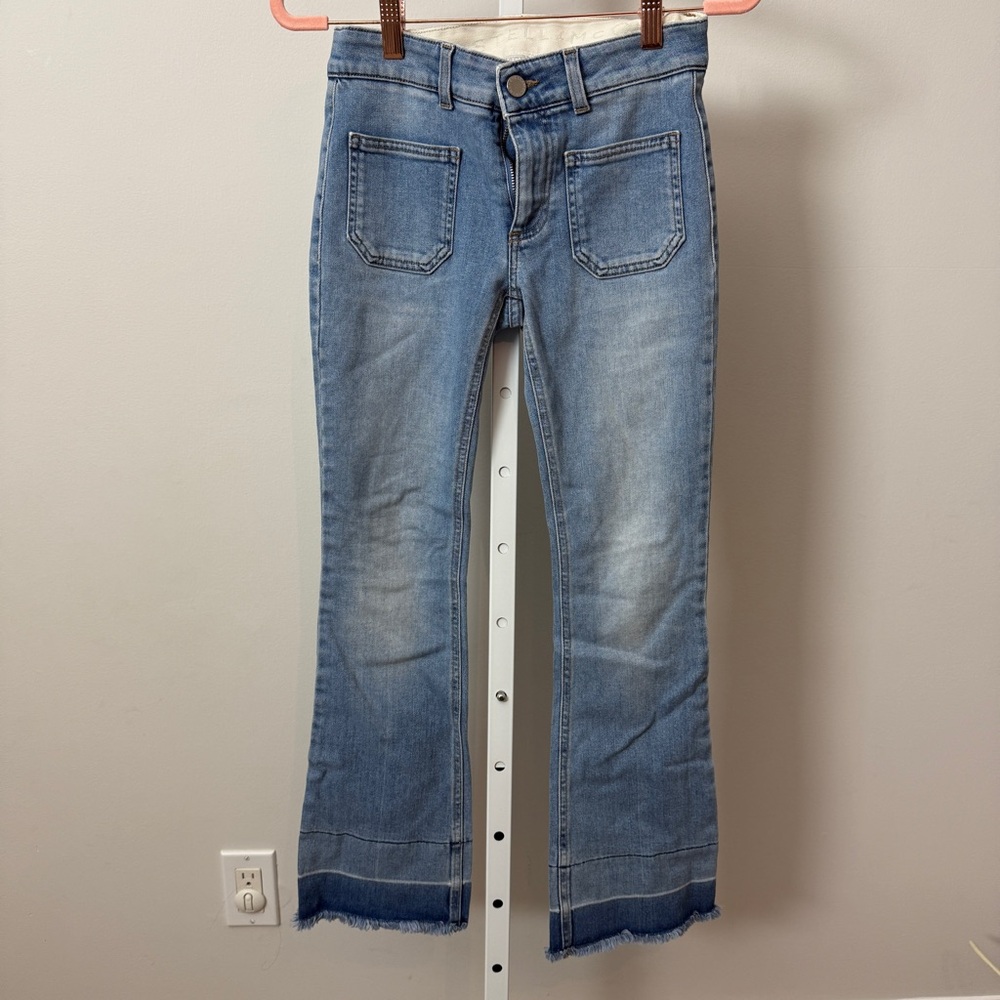 Stella McCartney Patch Pocket Jeans Light Wash Size 25 US 0-2 - Picture 1 of 5